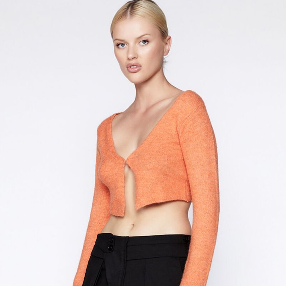 Bardot Reilly Knit Cardigan In Orange Fiz 6